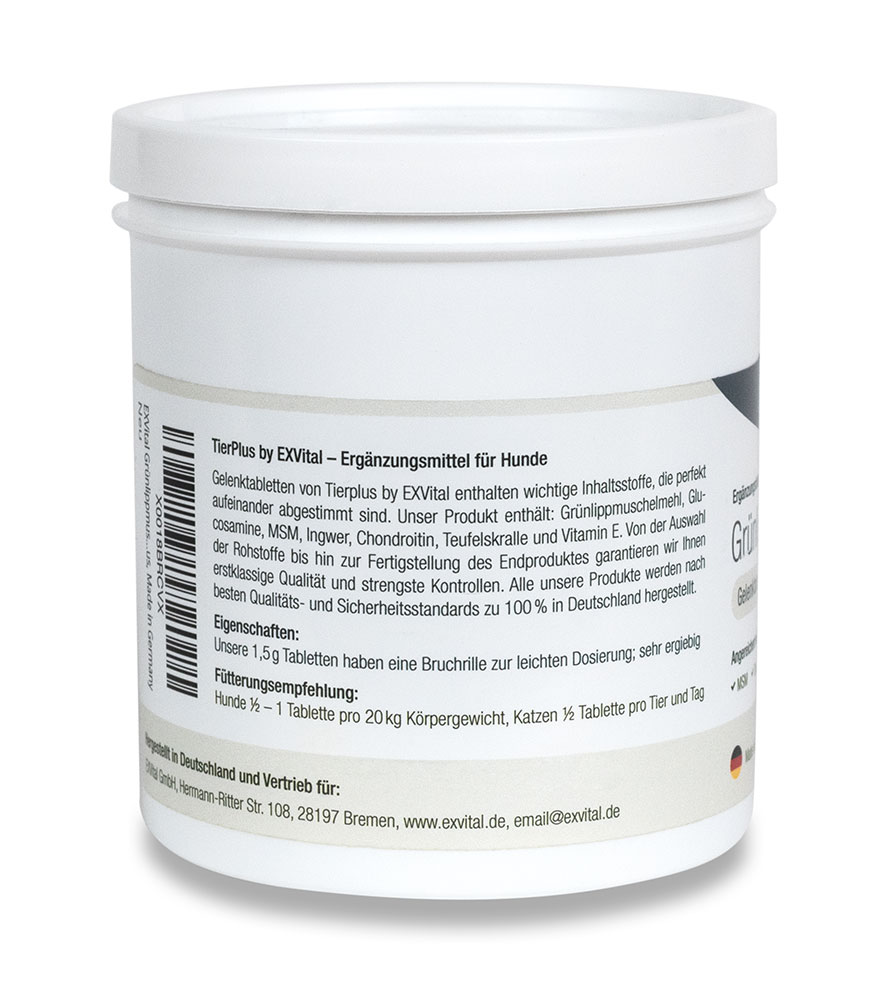 Grünlippmuschel Gelenktabletten für Hunde, Katzen, Pferde, hohe
